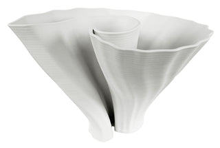 Ceramic 3D Shell Vase White