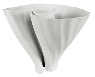 Ceramic 3D Shell Vase White