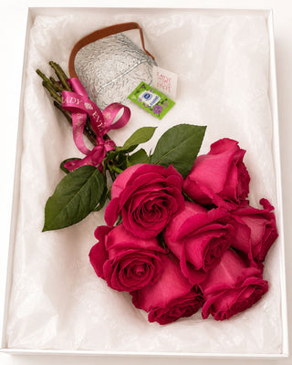 Lady Events Signature Box - 9 Trandafiri Roz Fucsia, Vaza Inclusa