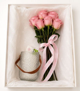 Lady Events Signature Box - 9 Trandafiri Roz , Vaza Inclusa