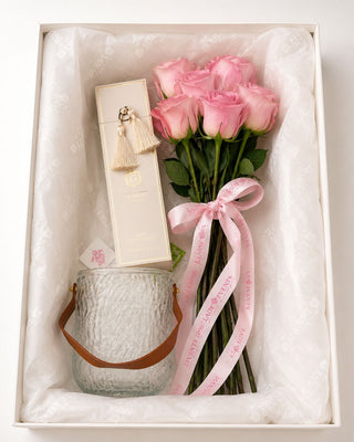Lady Events Signature Box - 9 Trandafiri Roz , Vaza Inclusa